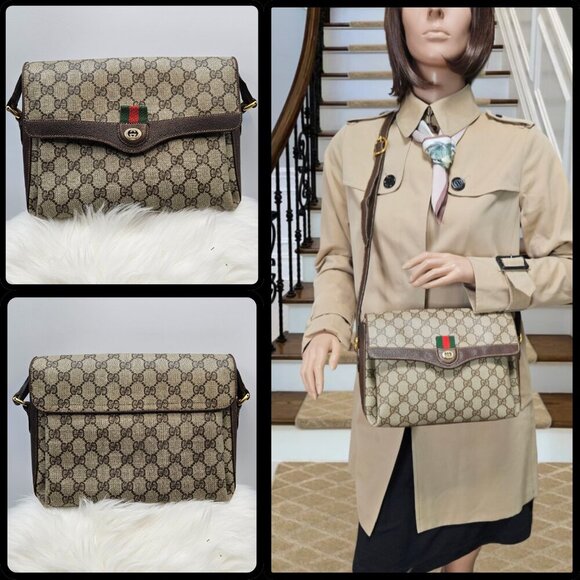 Gucci Web Sherry Line PVC Shoulder Bag - Picture 11 of 17